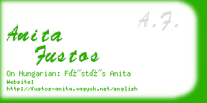 anita fustos business card